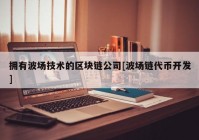 拥有波场技术的区块链公司[波场链代币开发]