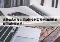 浪潮信息有多少区块链专利公司啊[浪潮信息有区块链概念吗]