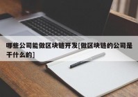 哪些公司能做区块链开发[做区块链的公司是干什么的]