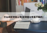 什么叫区块链公司[区块链公司是干嘛的]